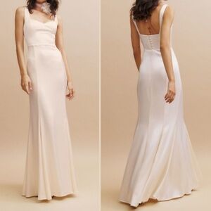 Reformation Payton Satin Maxi Dress Gown in Fiore Di Latte NWT